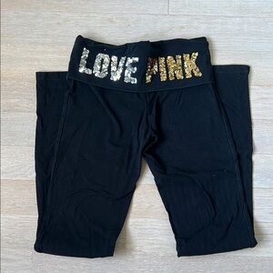 Victoria’s Secret Vintage Y2K Foldover Bling Yoga Pants SMALL